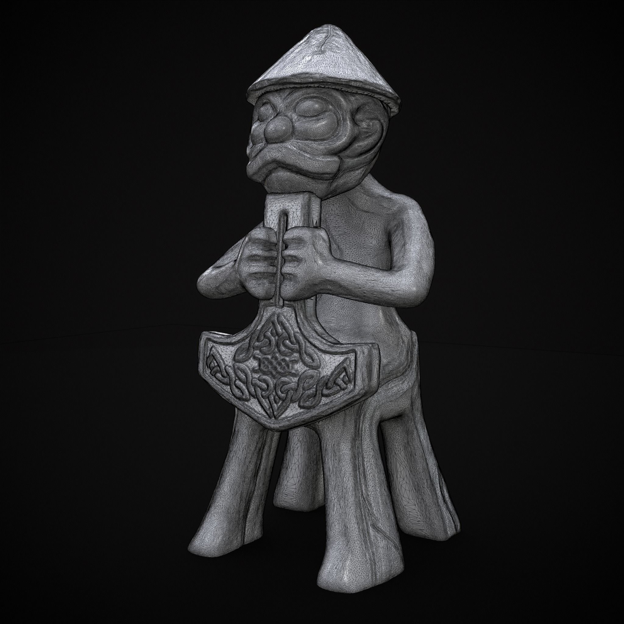 Holding God Statue 3D print model_2