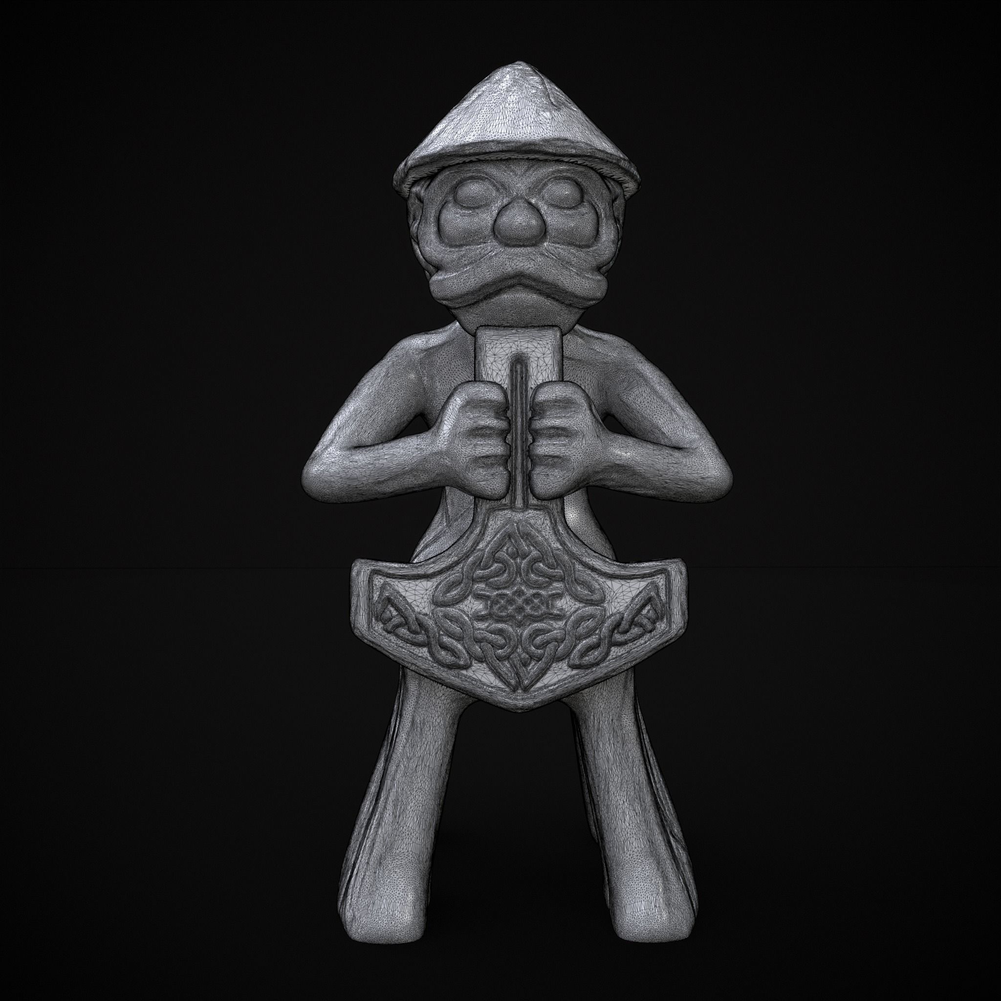 Holding God Statue 3D print model_4