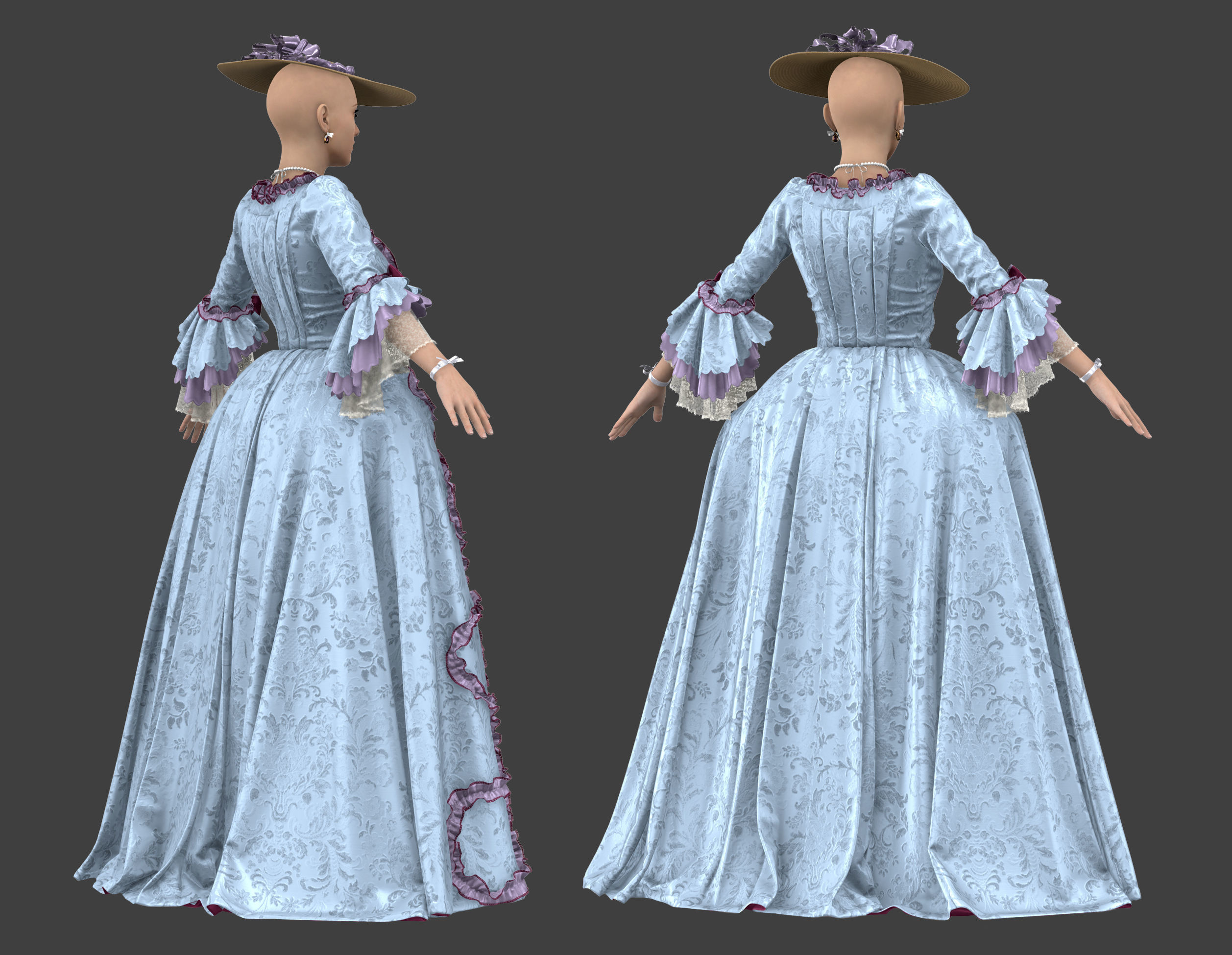 18th century outfit - Marvelous Designer project and OBJ 3D model_5