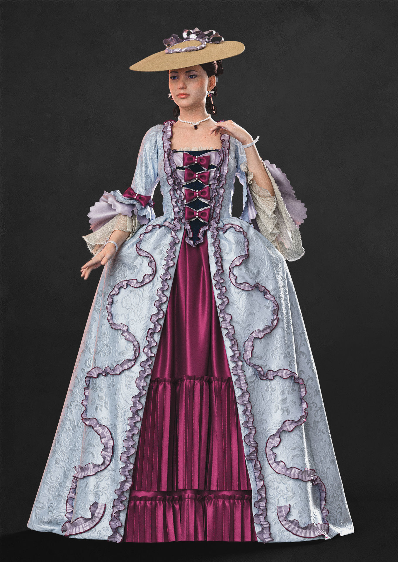 18th century outfit - Marvelous Designer project and OBJ 3D model_1