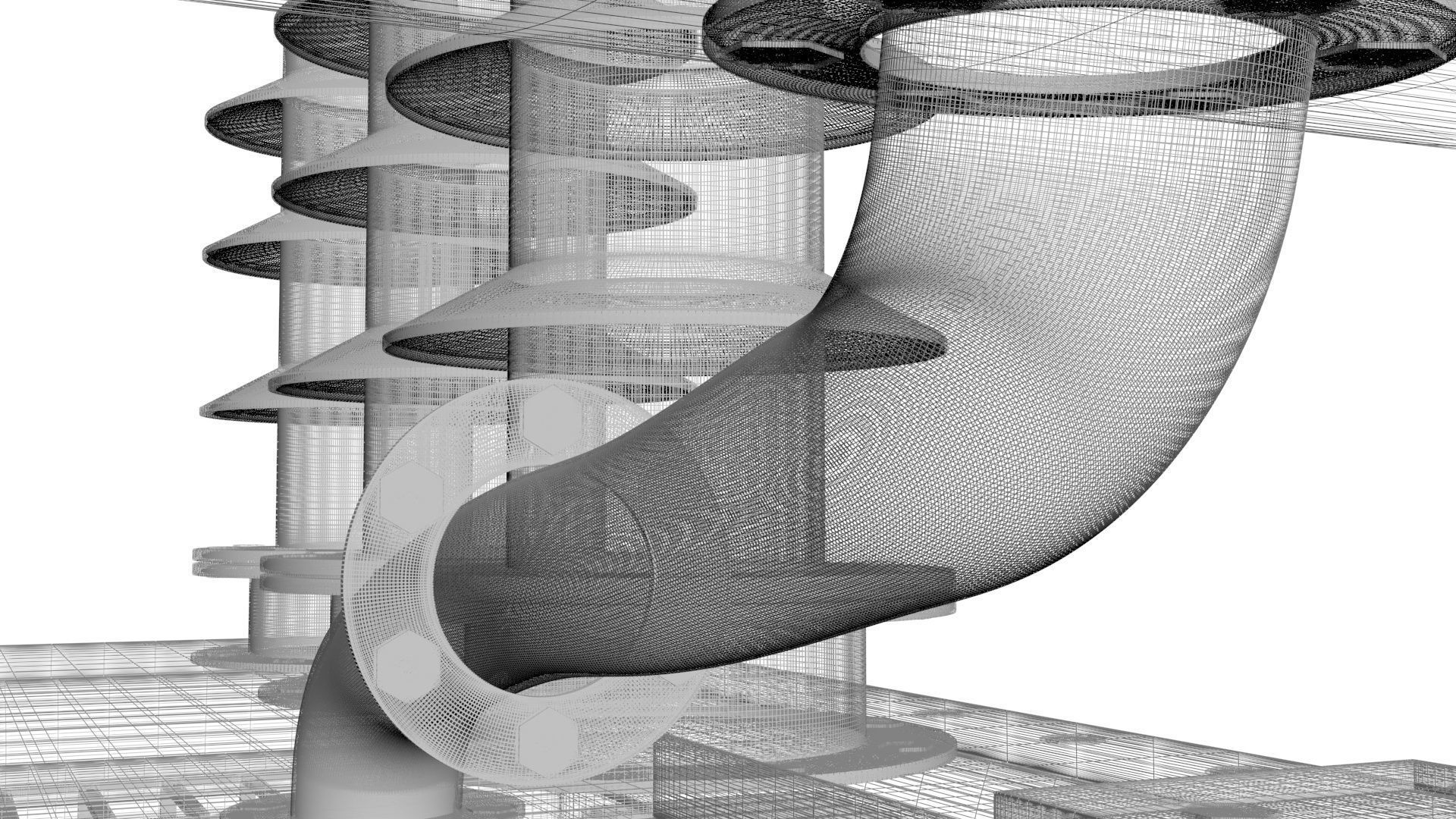 Three Phase Electric Transformer 3D model_37