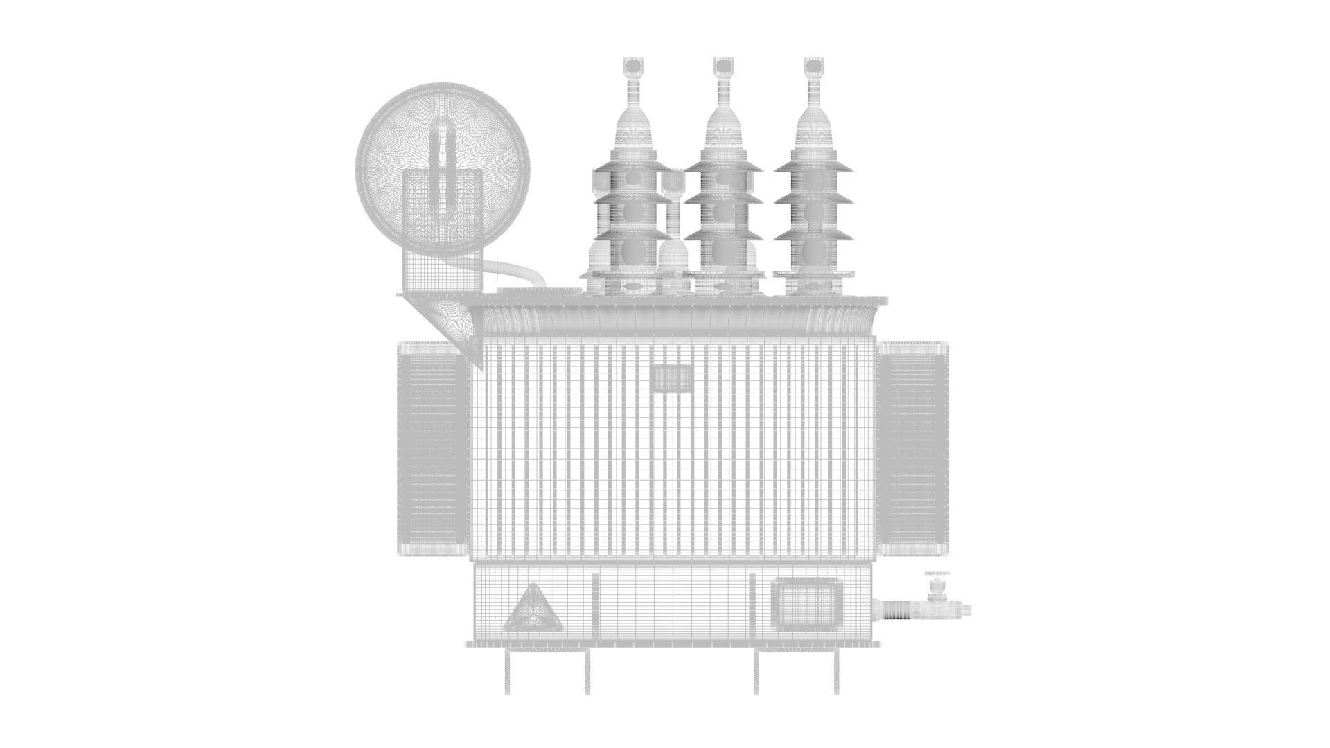 Three Phase Electric Transformer 3D model_49