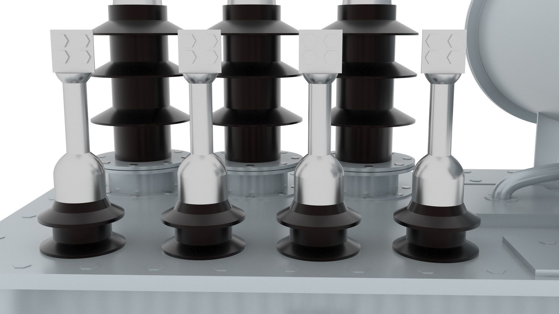 Three Phase Electric Transformer 3D model_13