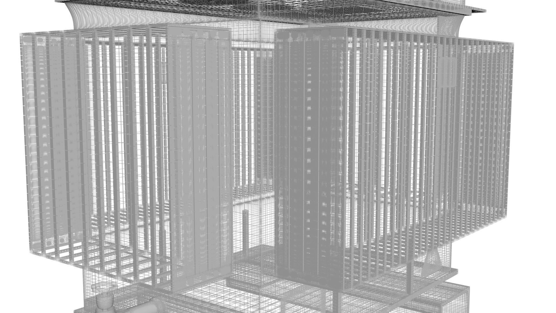 Three Phase Electric Transformer 3D model_44