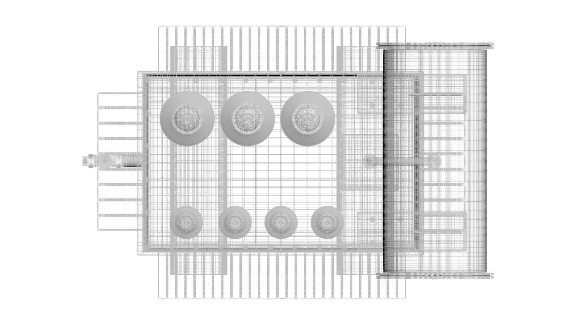 Three Phase Electric Transformer 3D model_45