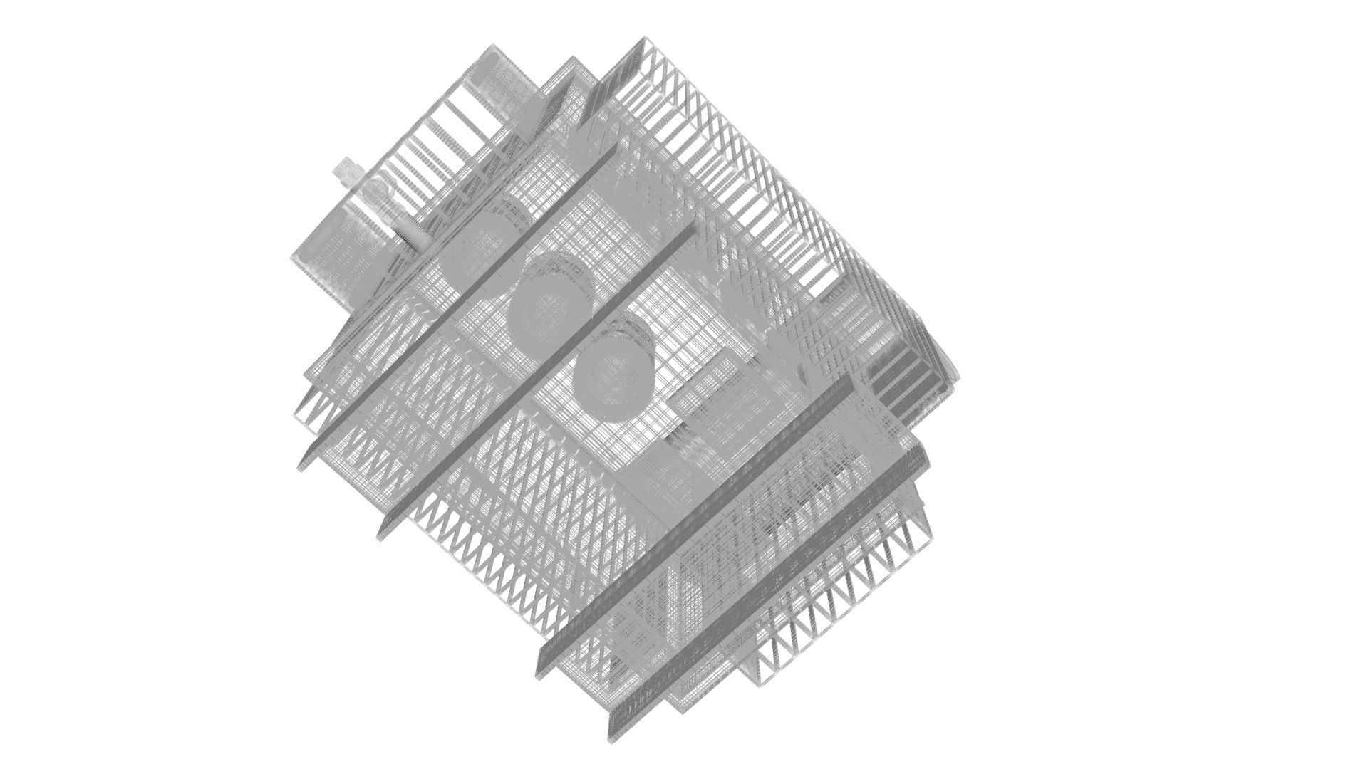 Three Phase Electric Transformer 3D model_32