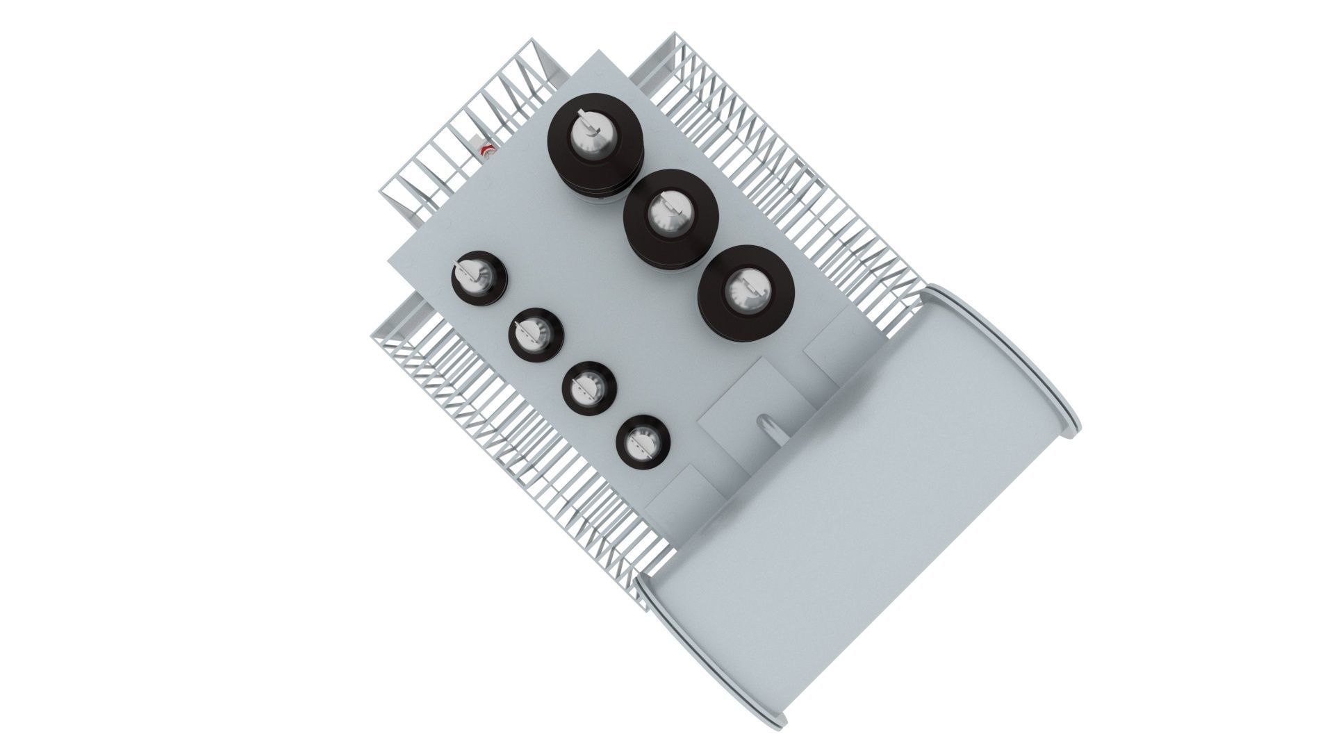 Three Phase Electric Transformer 3D model_1