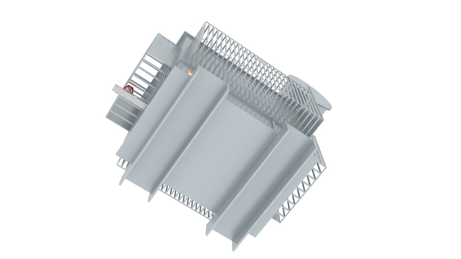 Three Phase Electric Transformer 3D model_4
