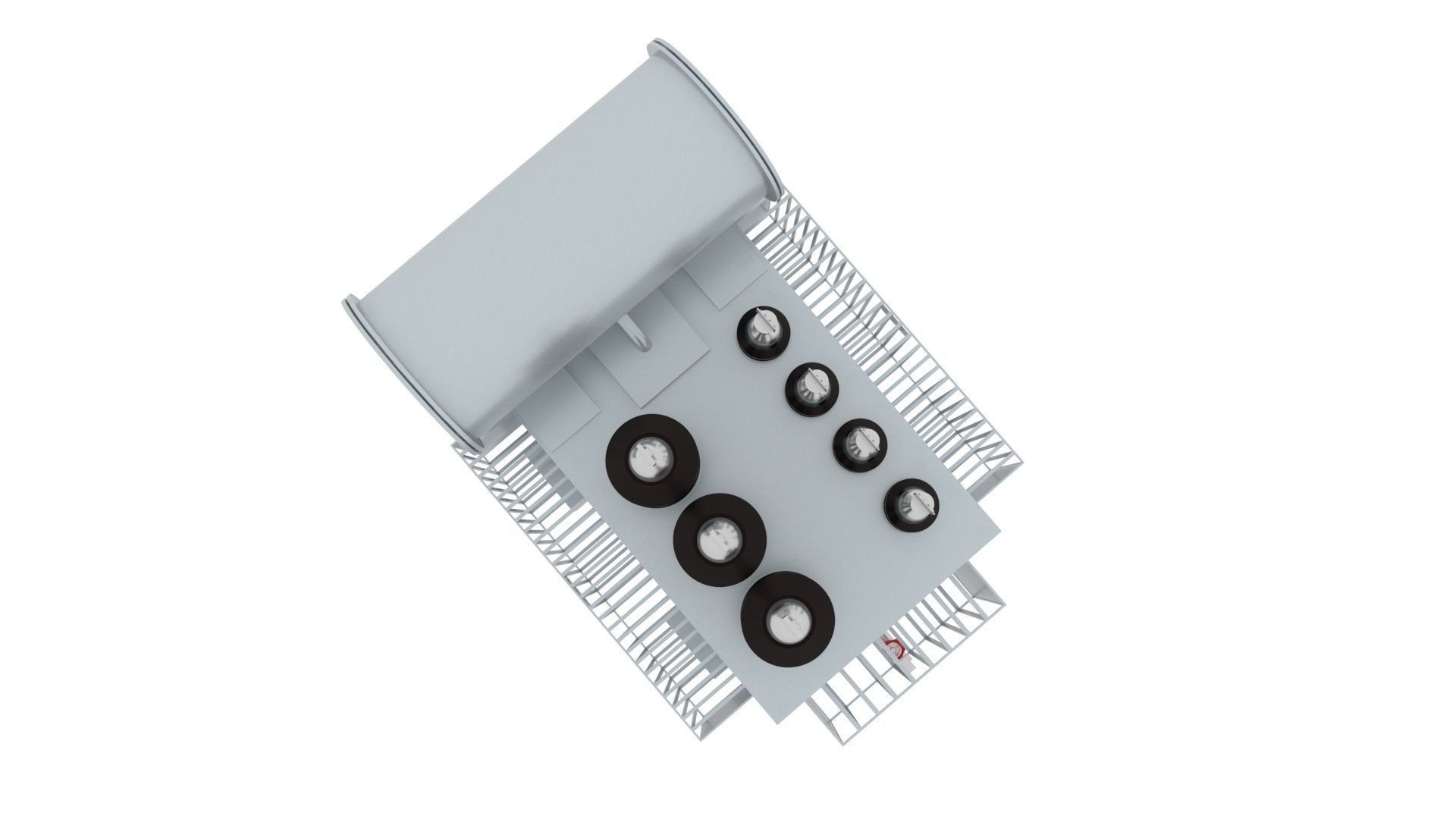 Three Phase Electric Transformer 3D model_3