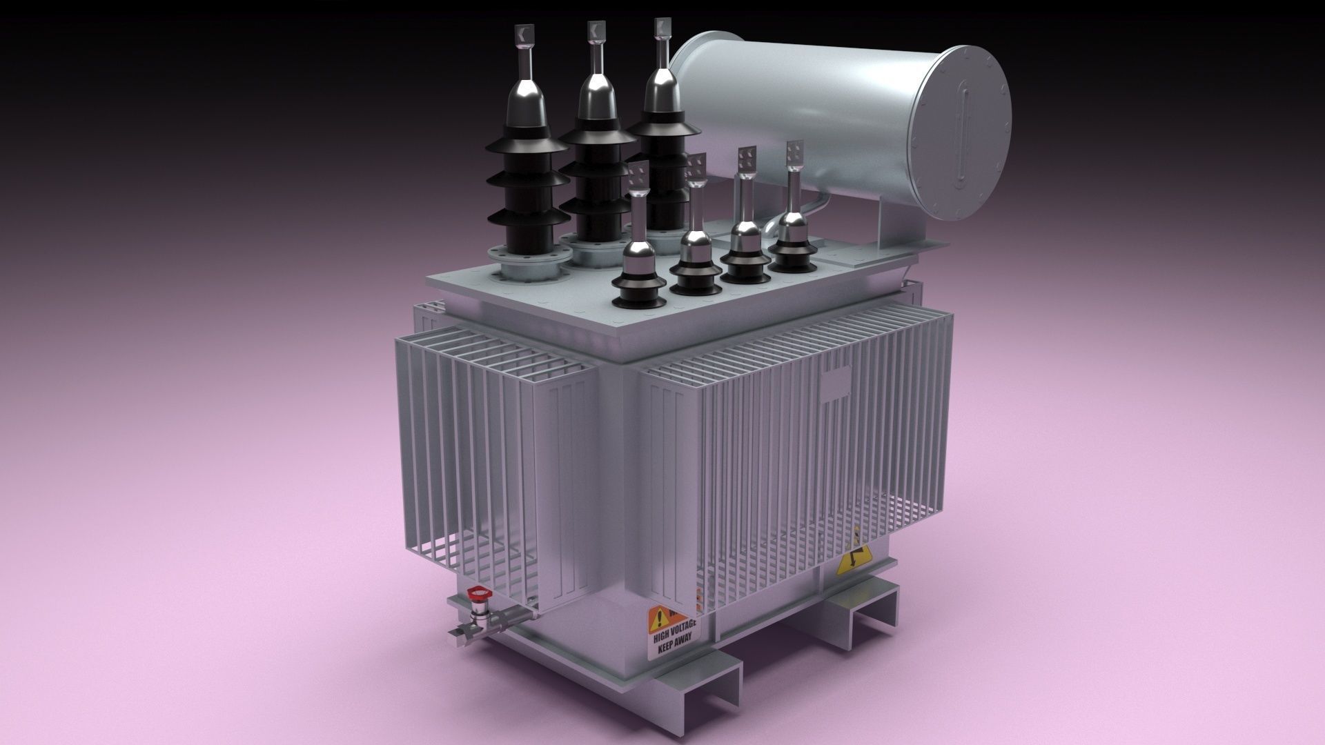 Three Phase Electric Transformer 3D model_58