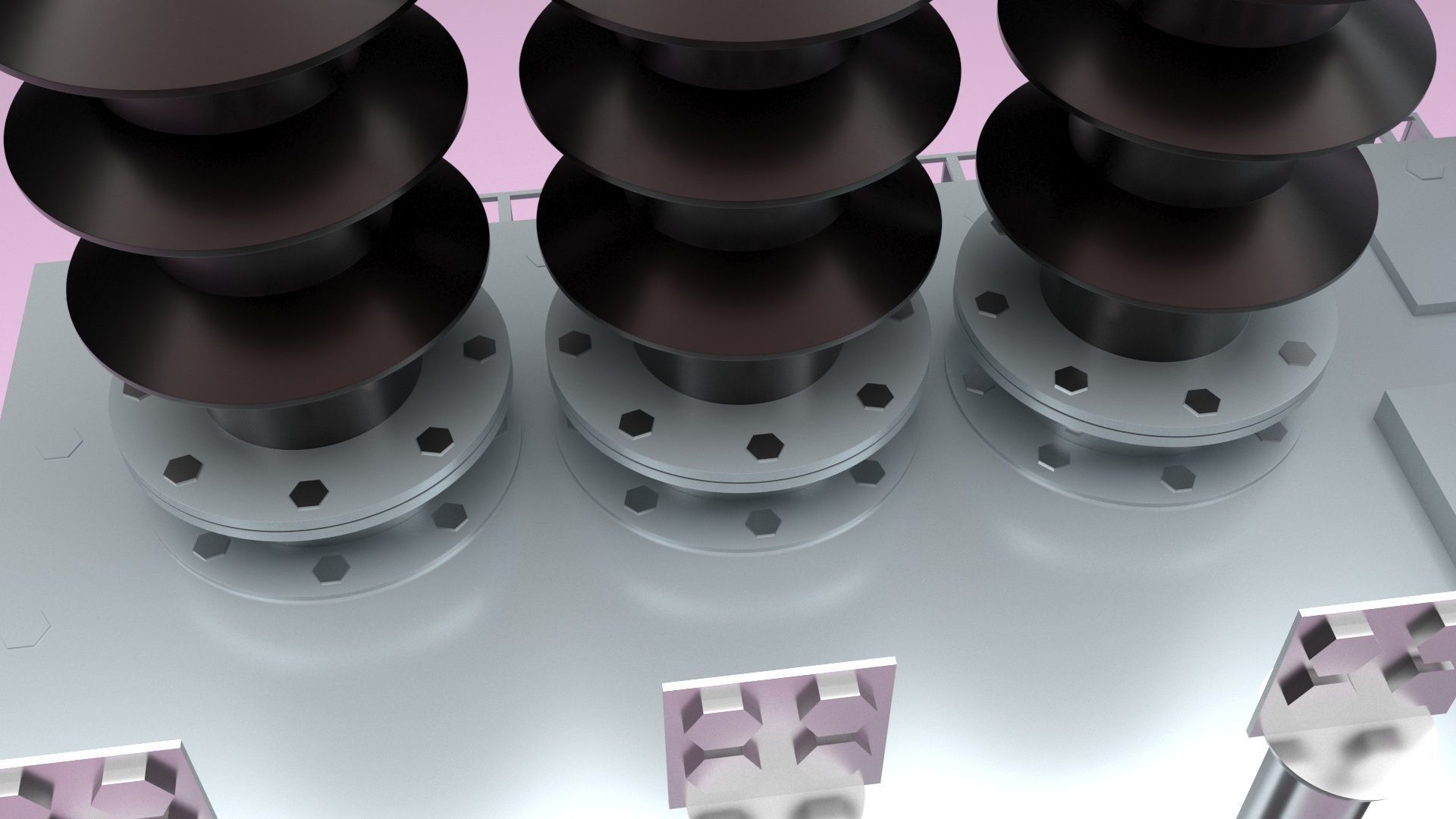 Three Phase Electric Transformer 3D model_56