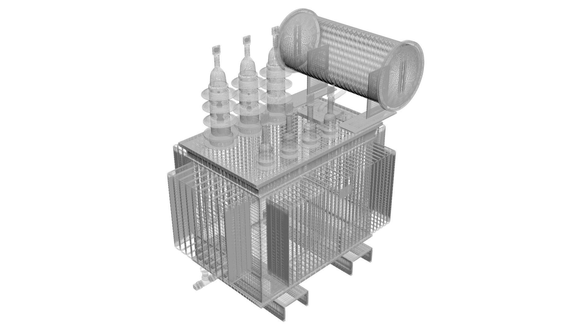 Three Phase Electric Transformer 3D model_28
