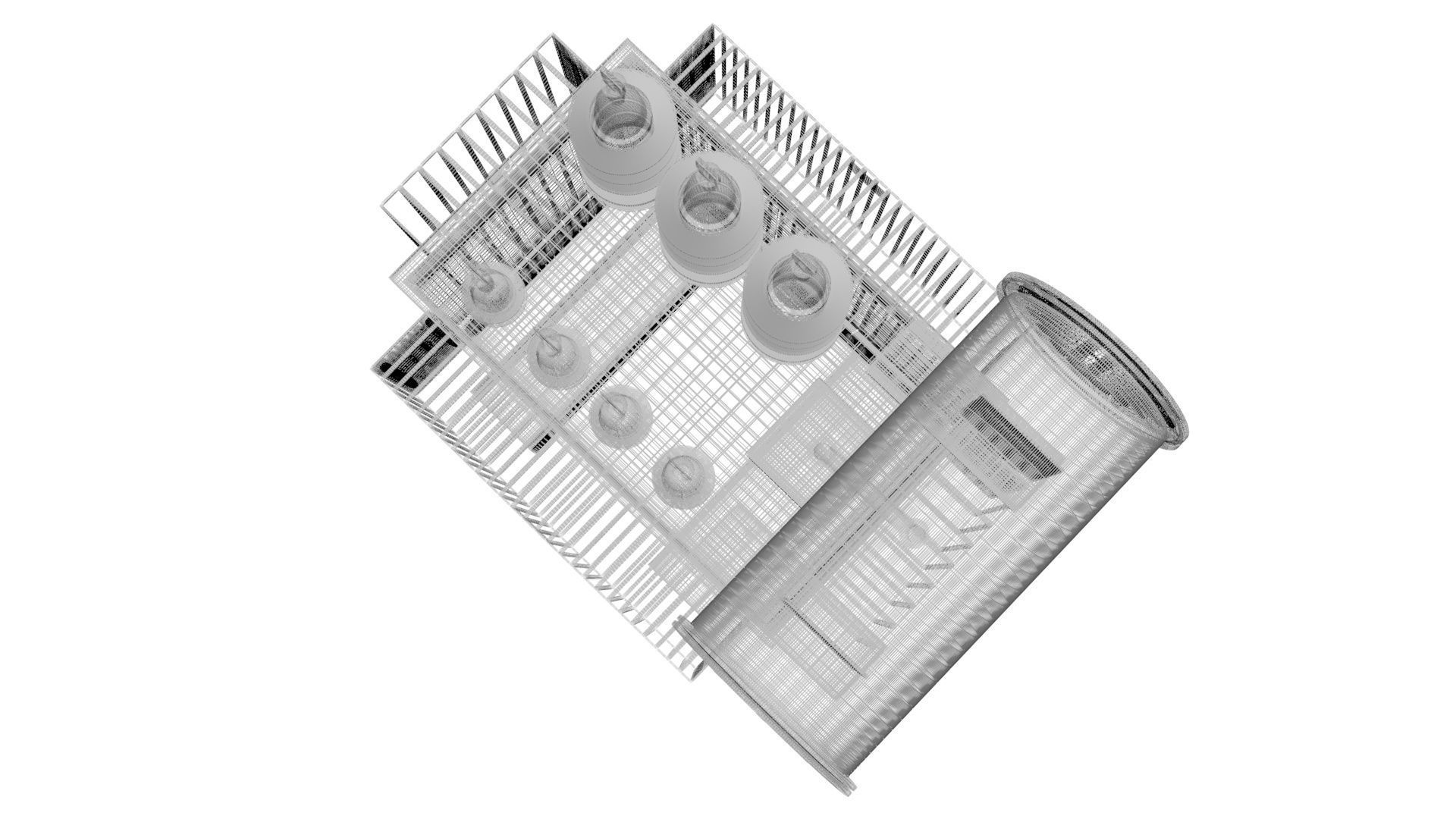Three Phase Electric Transformer 3D model_29