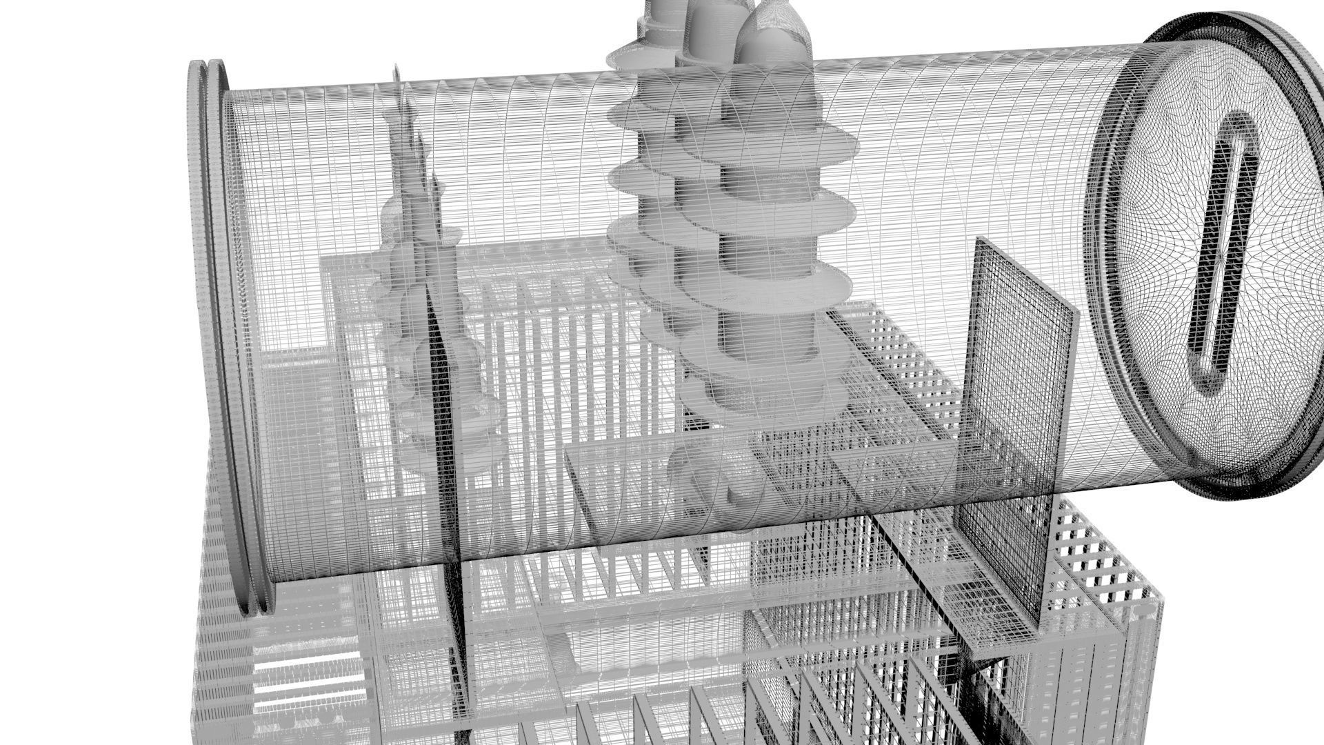 Three Phase Electric Transformer 3D model_40