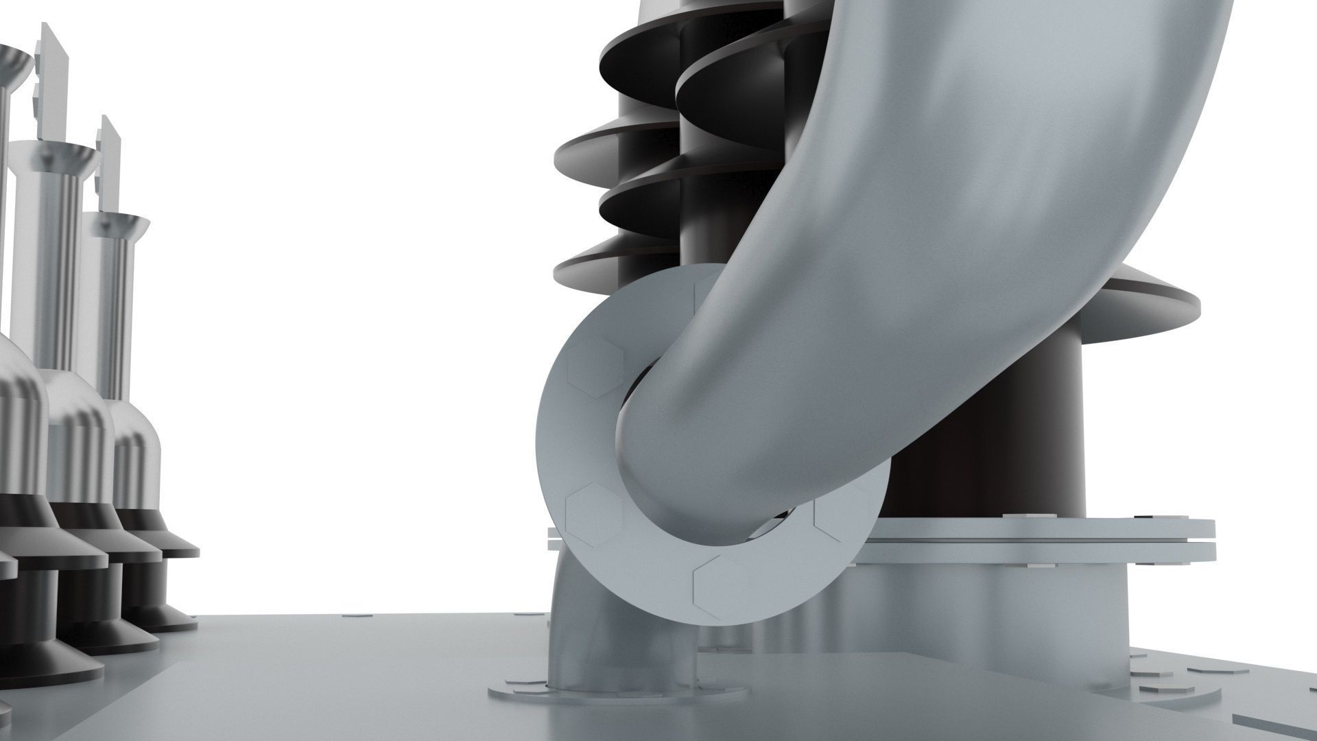 Three Phase Electric Transformer 3D model_18