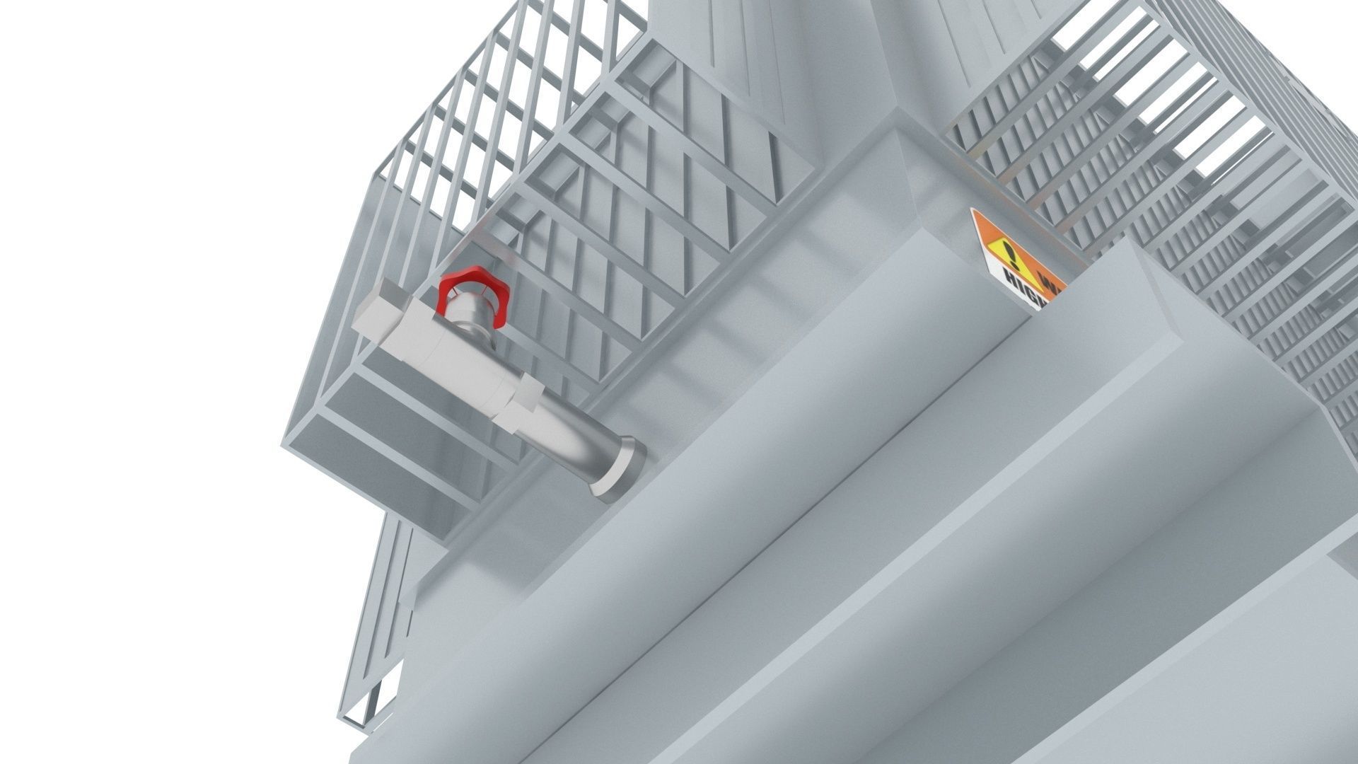 Three Phase Electric Transformer 3D model_19