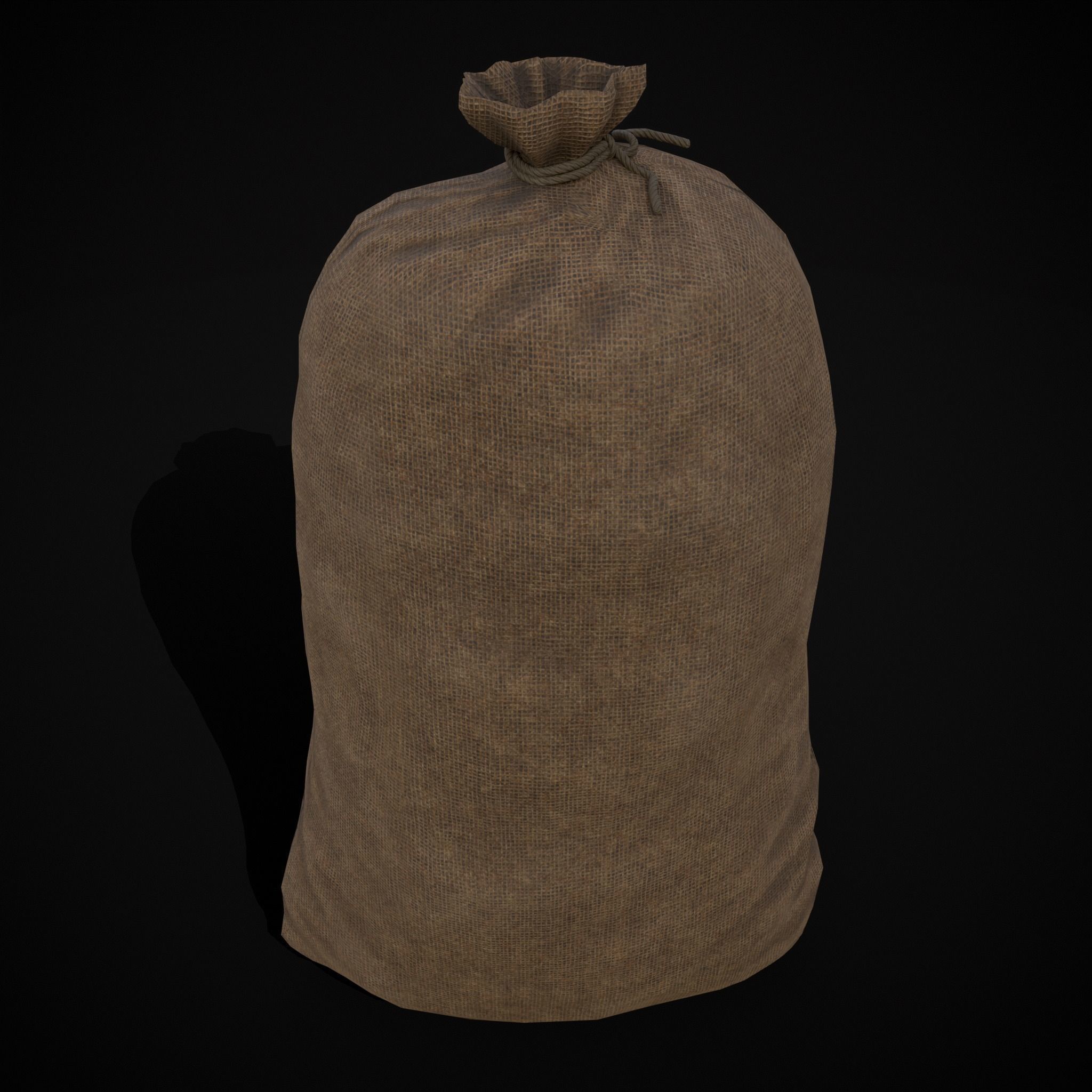 Burlap Sacks of Almonds Low-poly 3D model_13