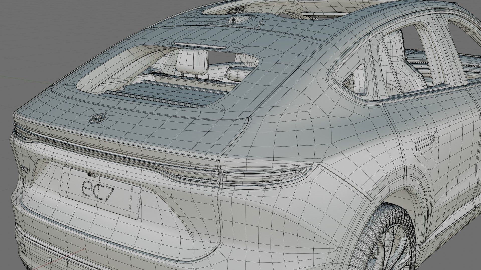 Nio EC7 2023 with interior 3D model_30