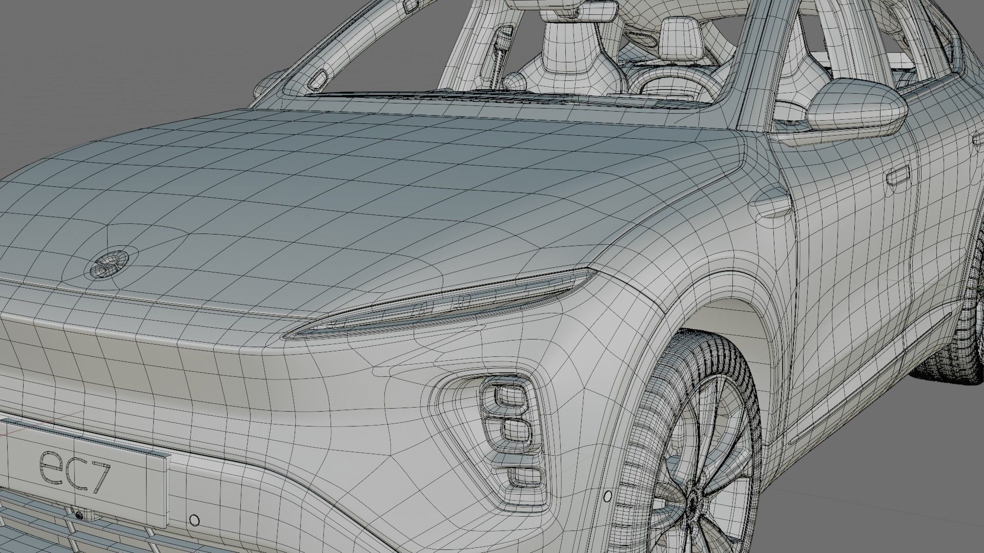 Nio EC7 2023 with interior 3D model_29