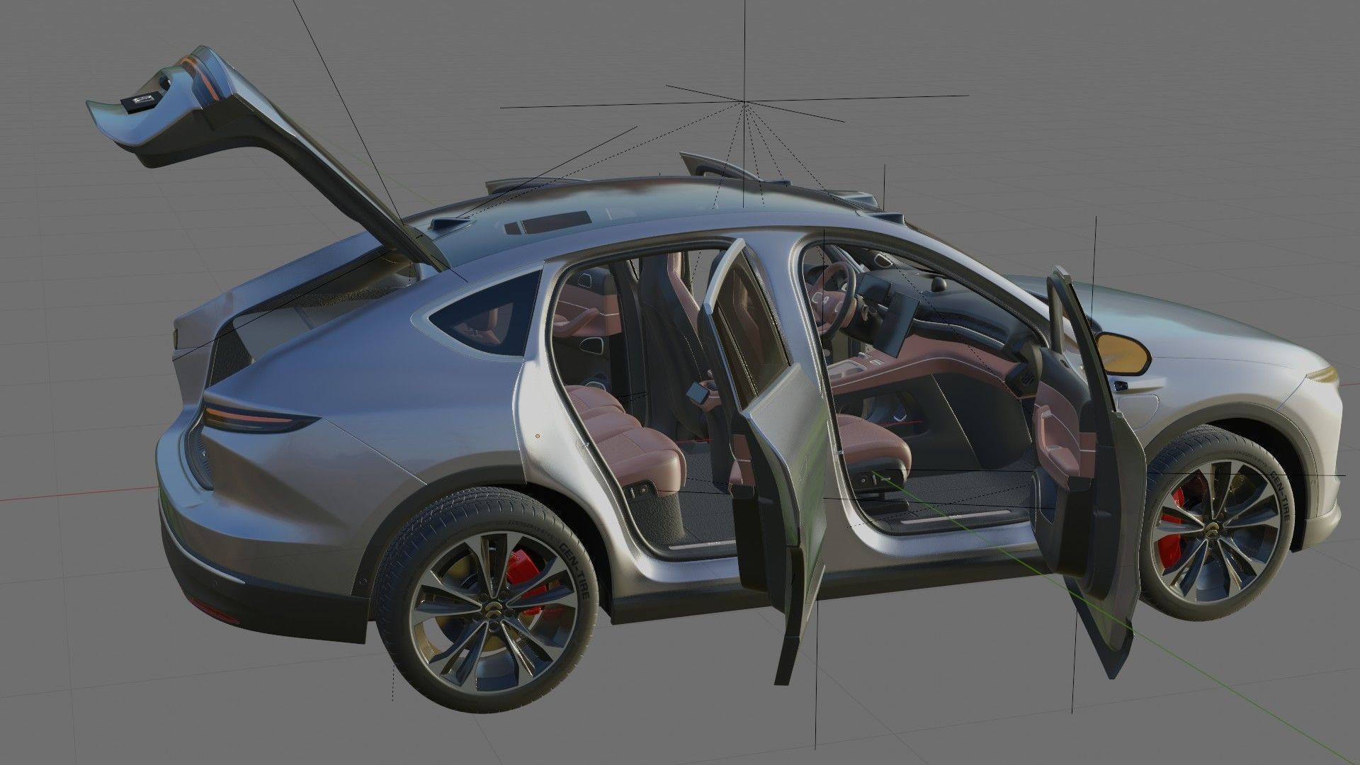 Nio EC7 2023 with interior 3D model_25