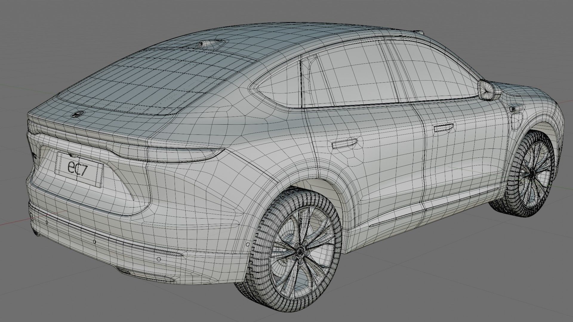 Nio EC7 2023 with interior 3D model_28