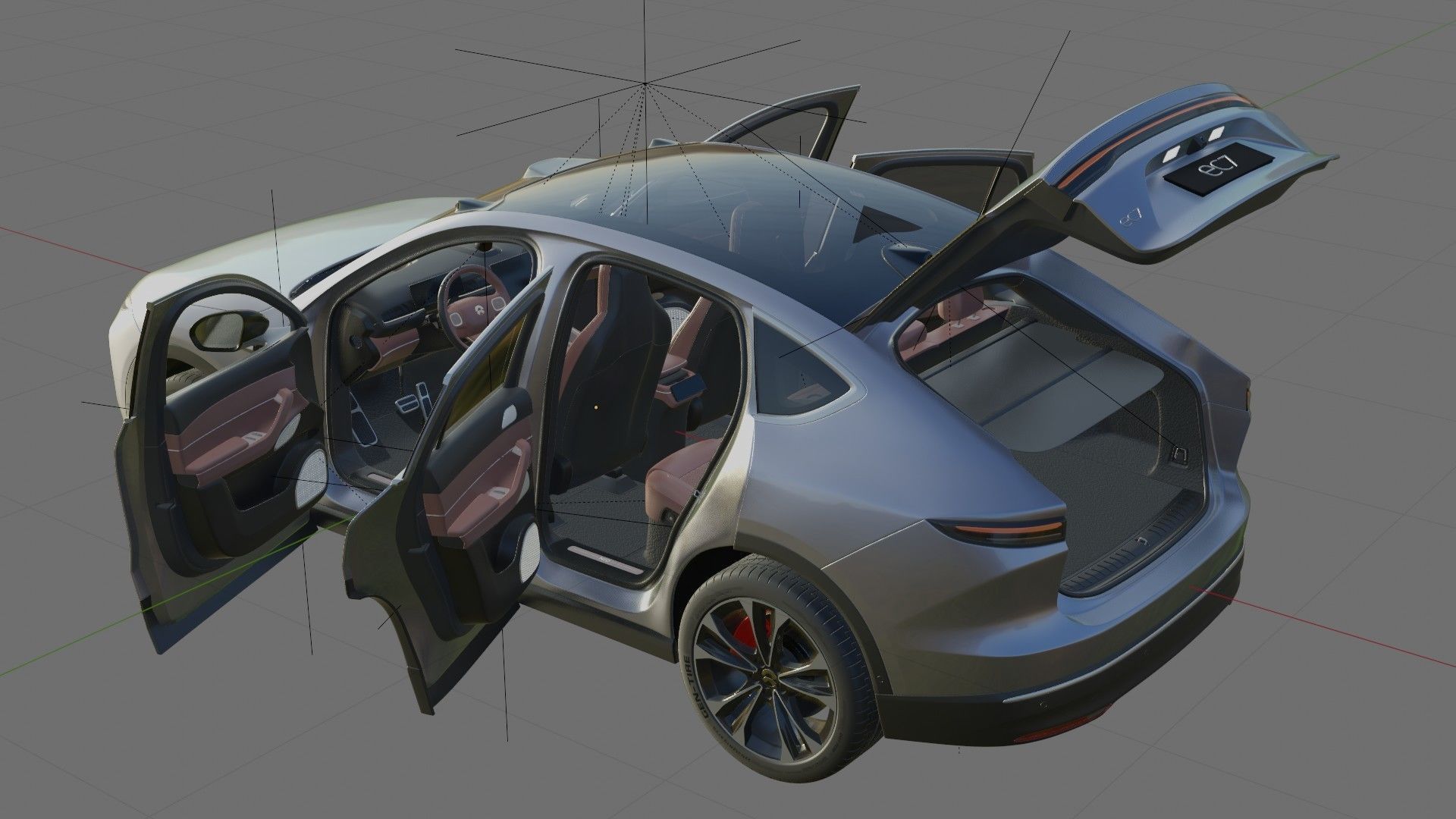 Nio EC7 2023 with interior 3D model_23