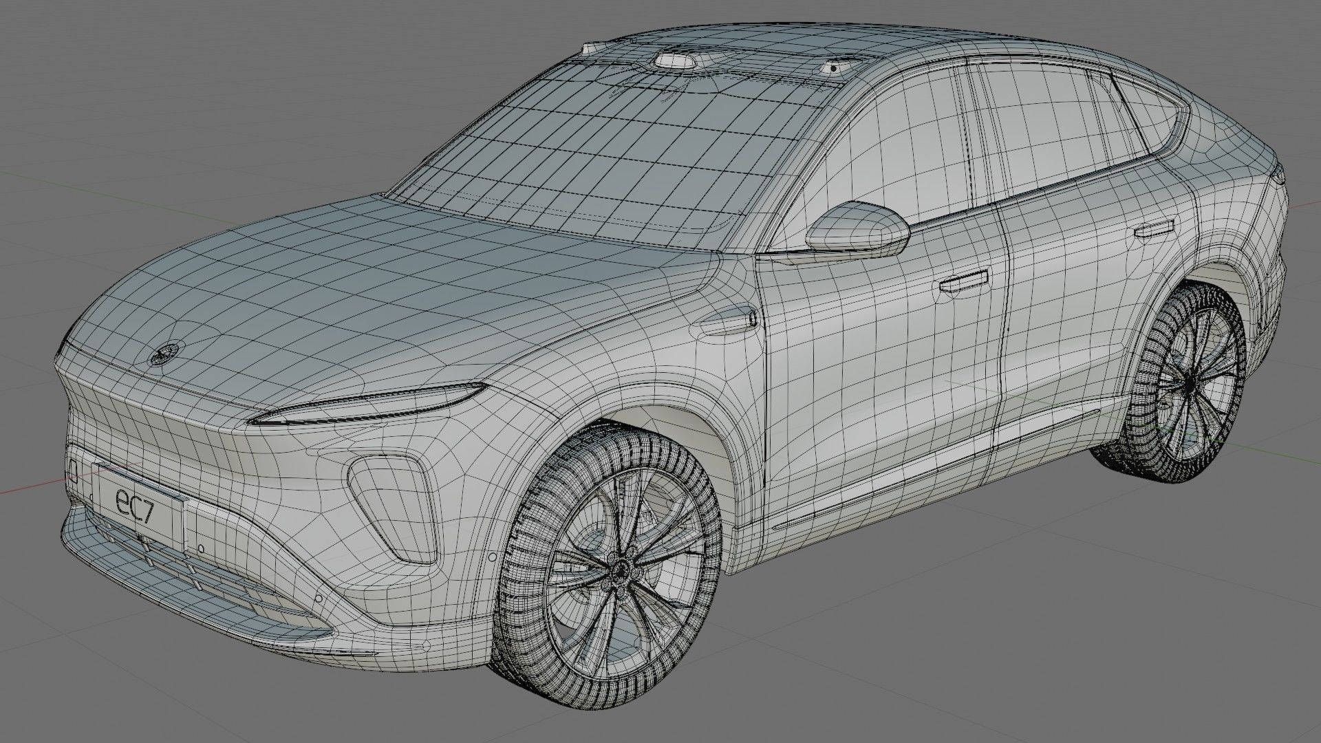 Nio EC7 2023 with interior 3D model_27
