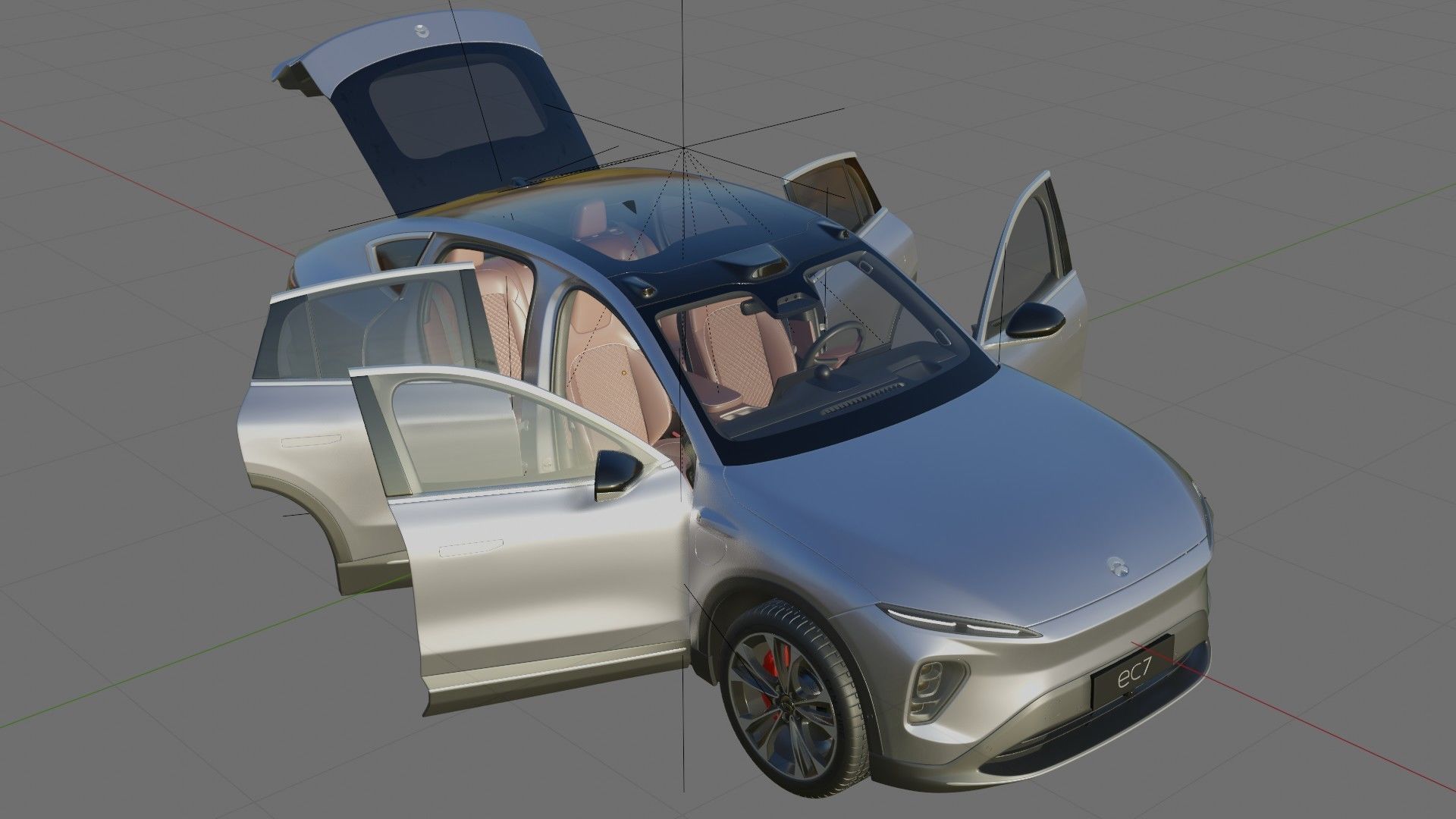 Nio EC7 2023 with interior 3D model_26