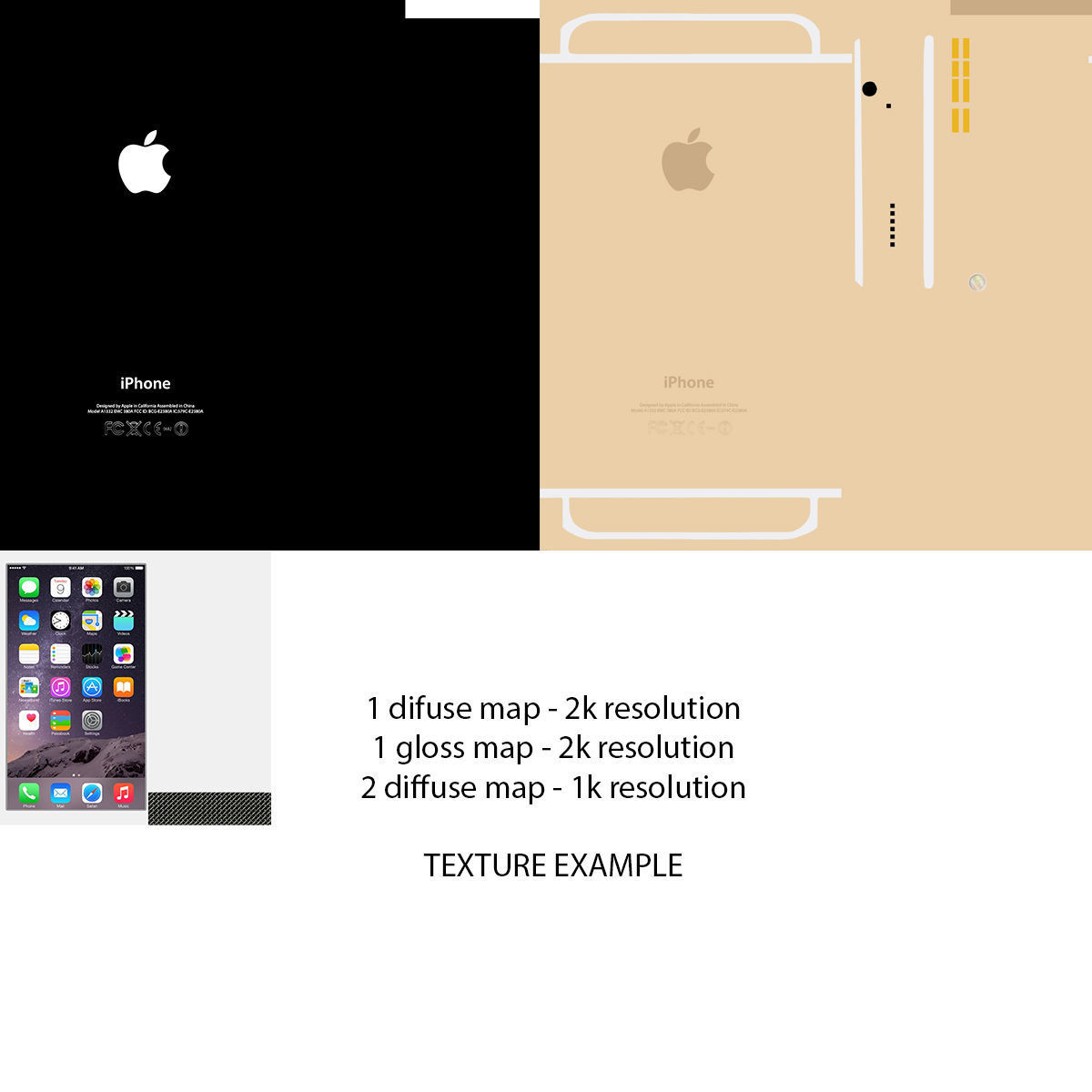 Apple iPhone 6 Plus Gold Low-poly 3D model_32