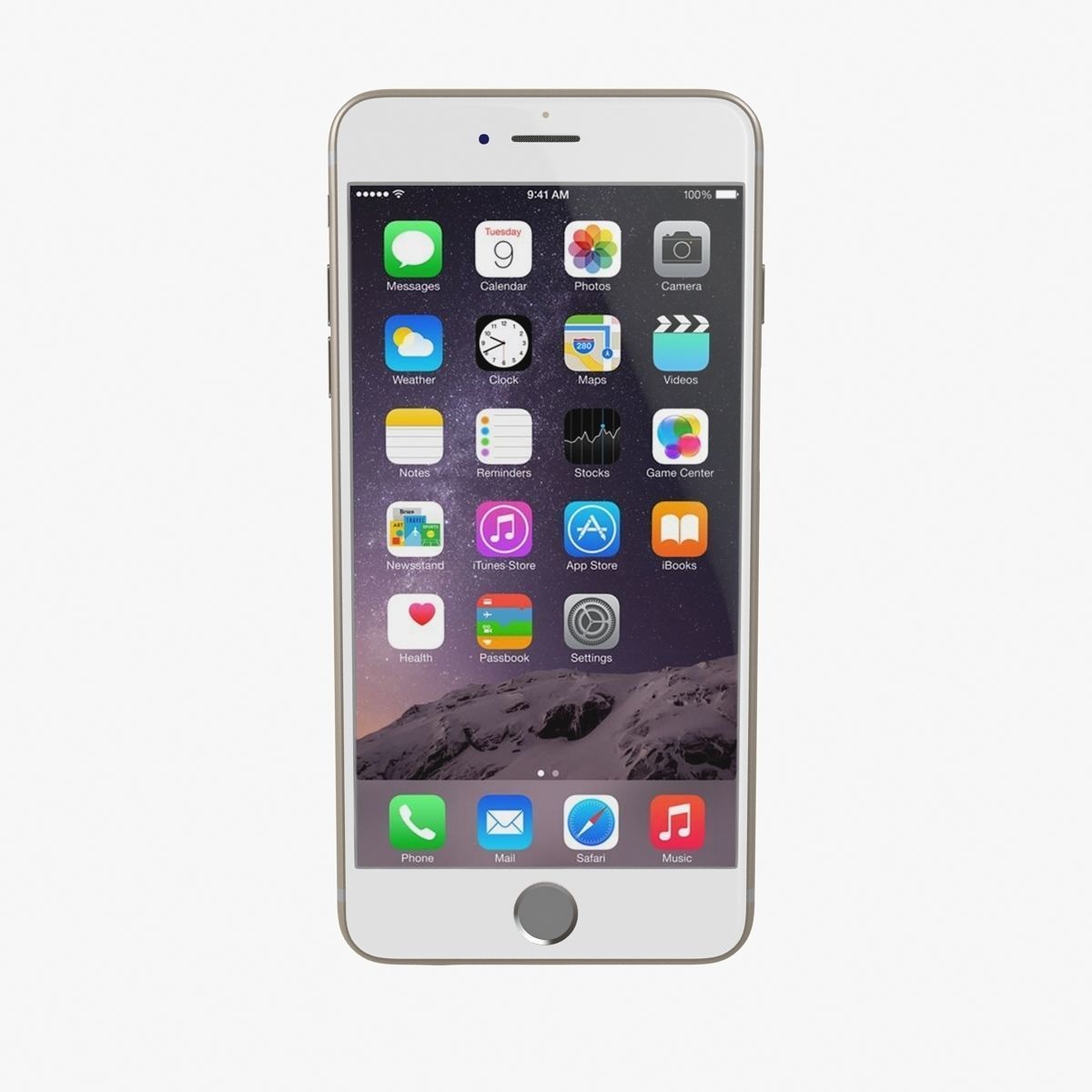Apple iPhone 6 Plus Gold Low-poly 3D model_9