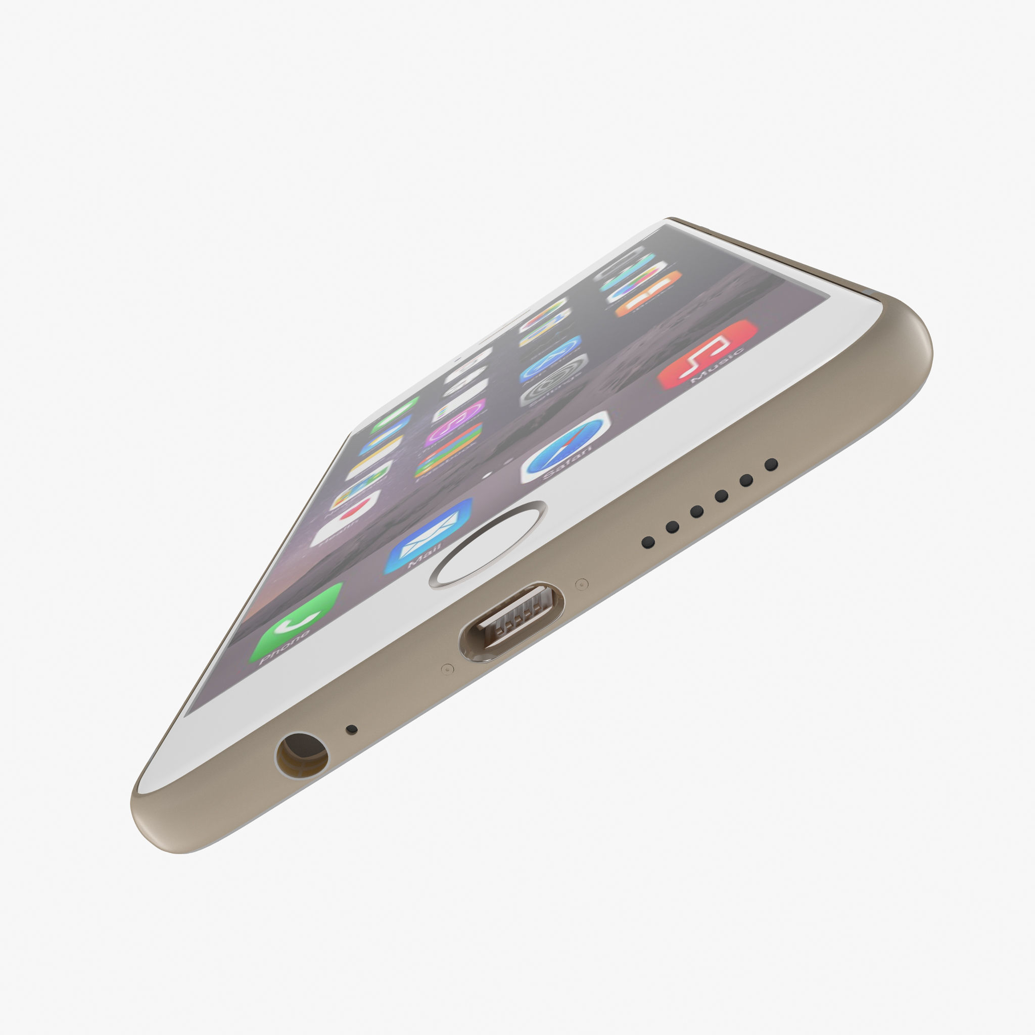Apple iPhone 6 Plus Gold Low-poly 3D model_7