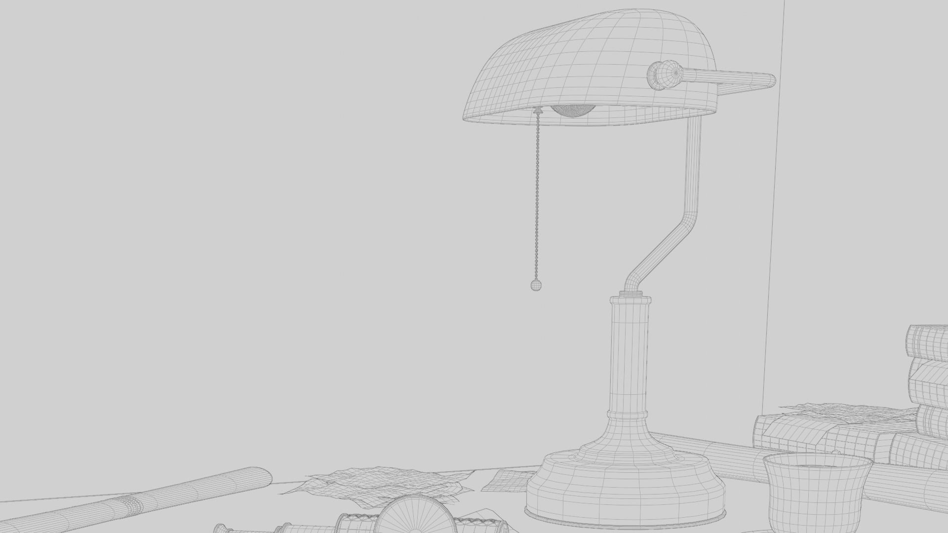 Old Office 3d Scene Low-poly 3D model_23