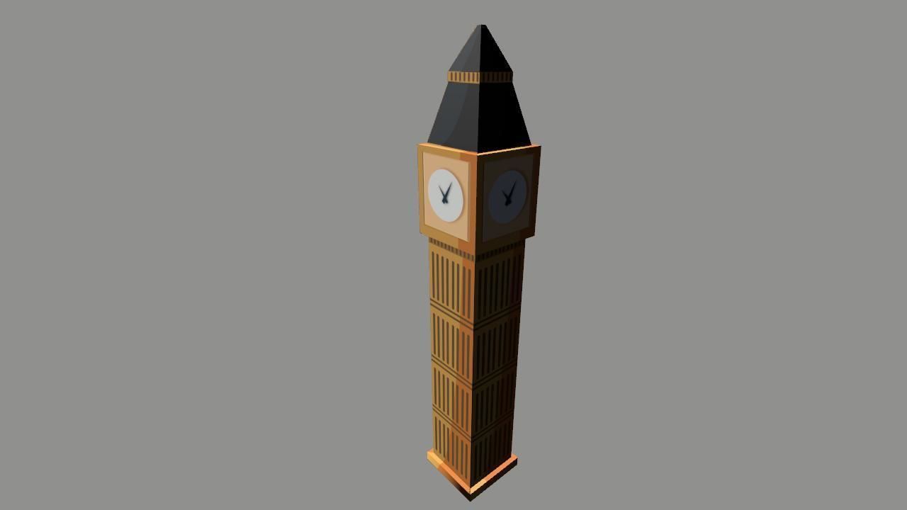 London Iconic Building Low Poly Low-poly 3D model_7