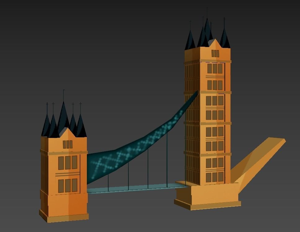 London Iconic Building Low Poly Low-poly 3D model_13