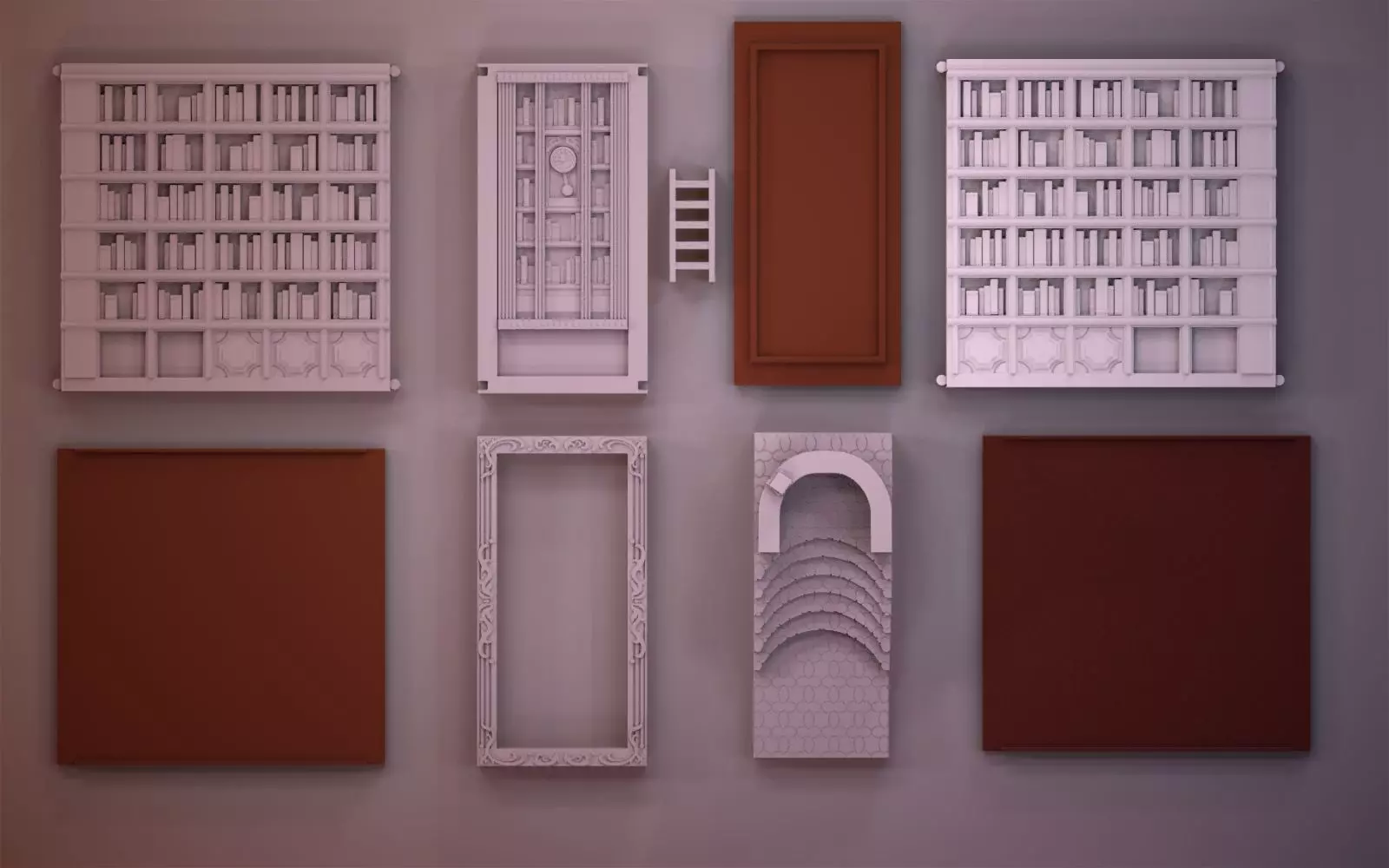 Library Booknook 3D print model_0