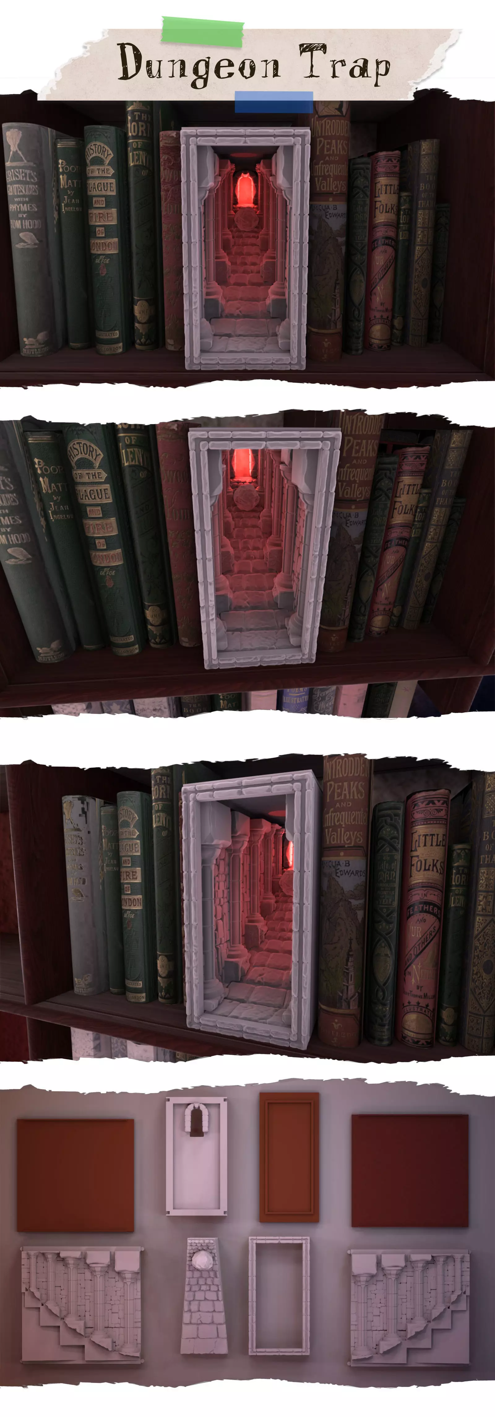 Dungeon Trap Booknook 3D print model_0