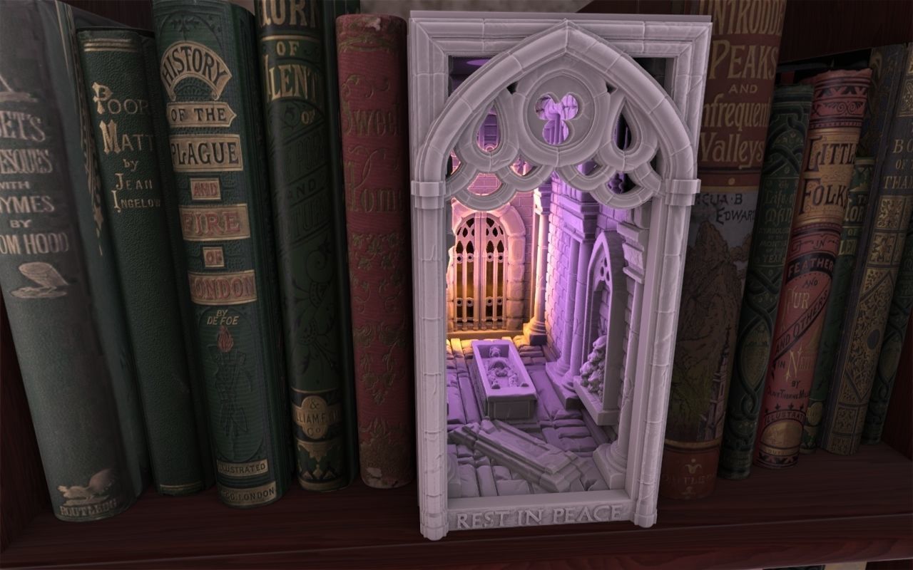 Crypt Booknook 3D print model_3