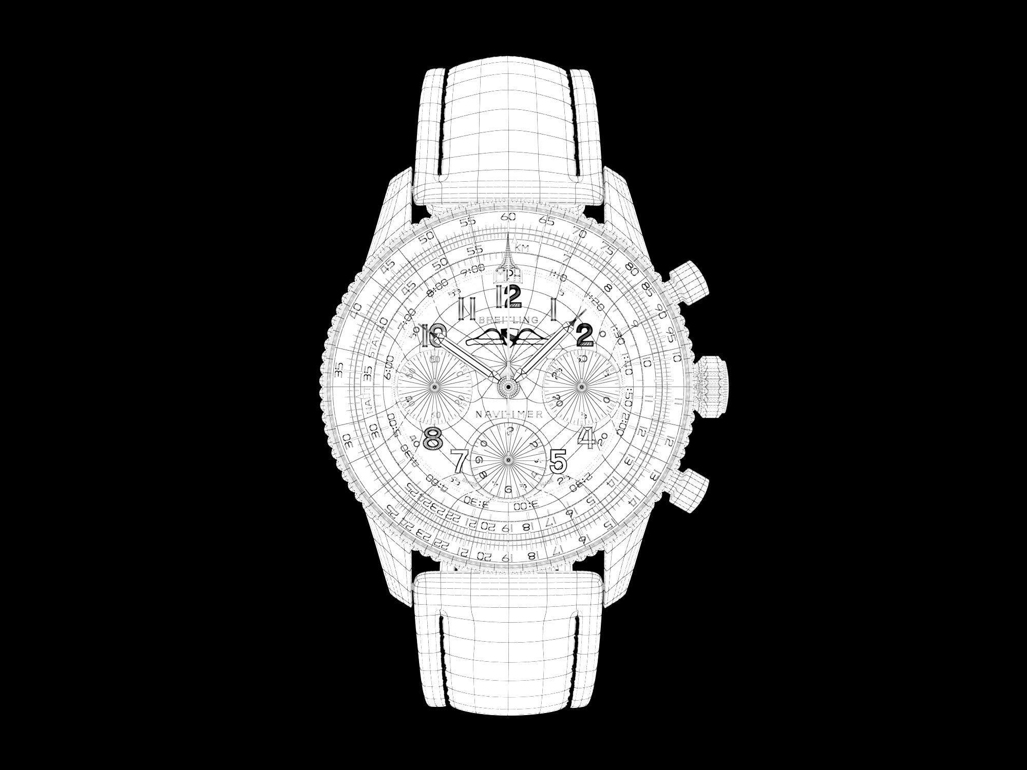 Breitling Navitimer 1959 3D model_12
