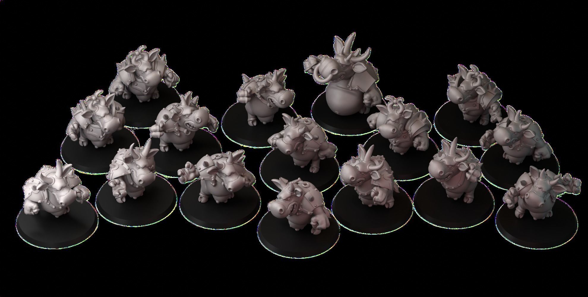 Fantasy football booknook and cow team 3D print model_5