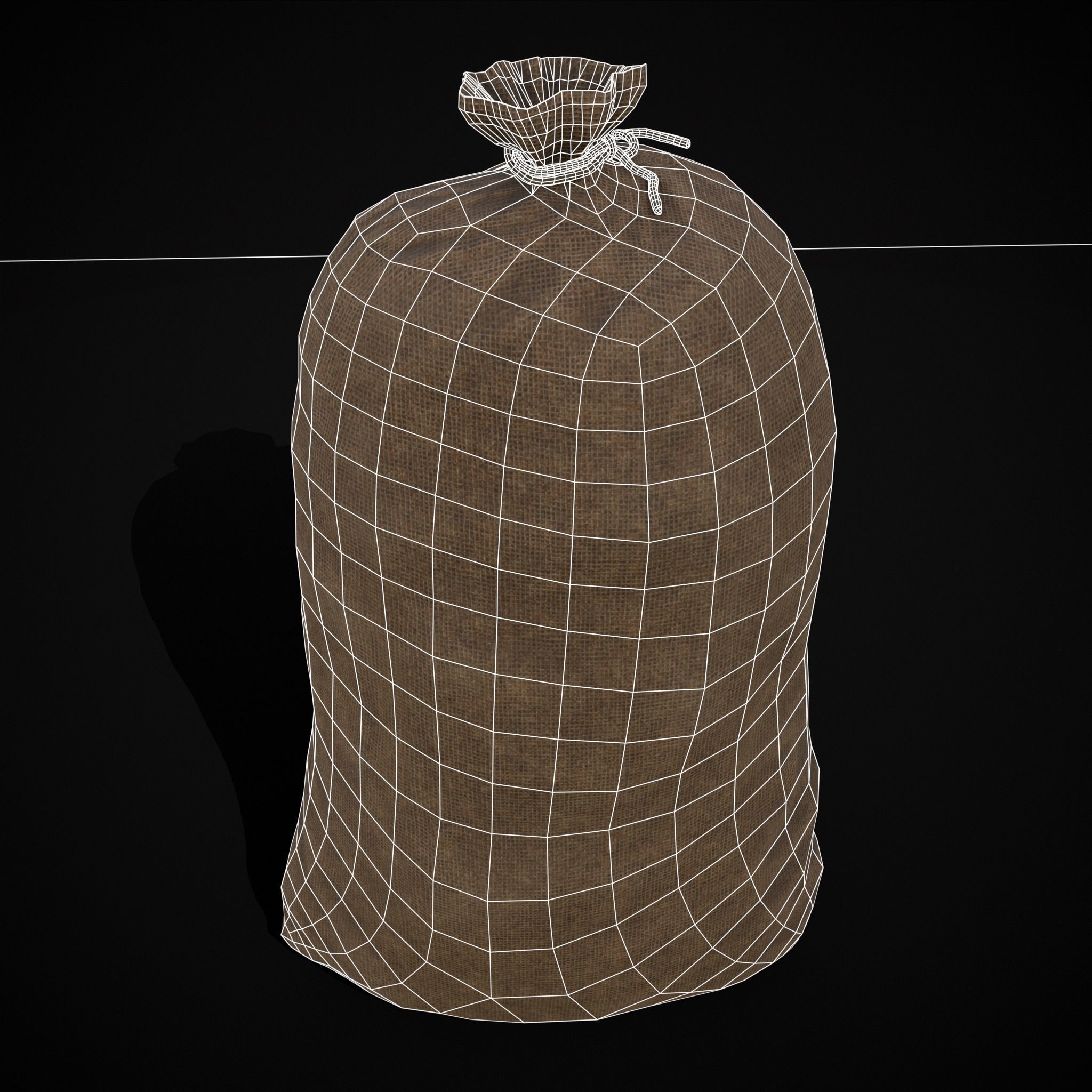 Burlap Sacks of Onions Low-poly 3D model_10