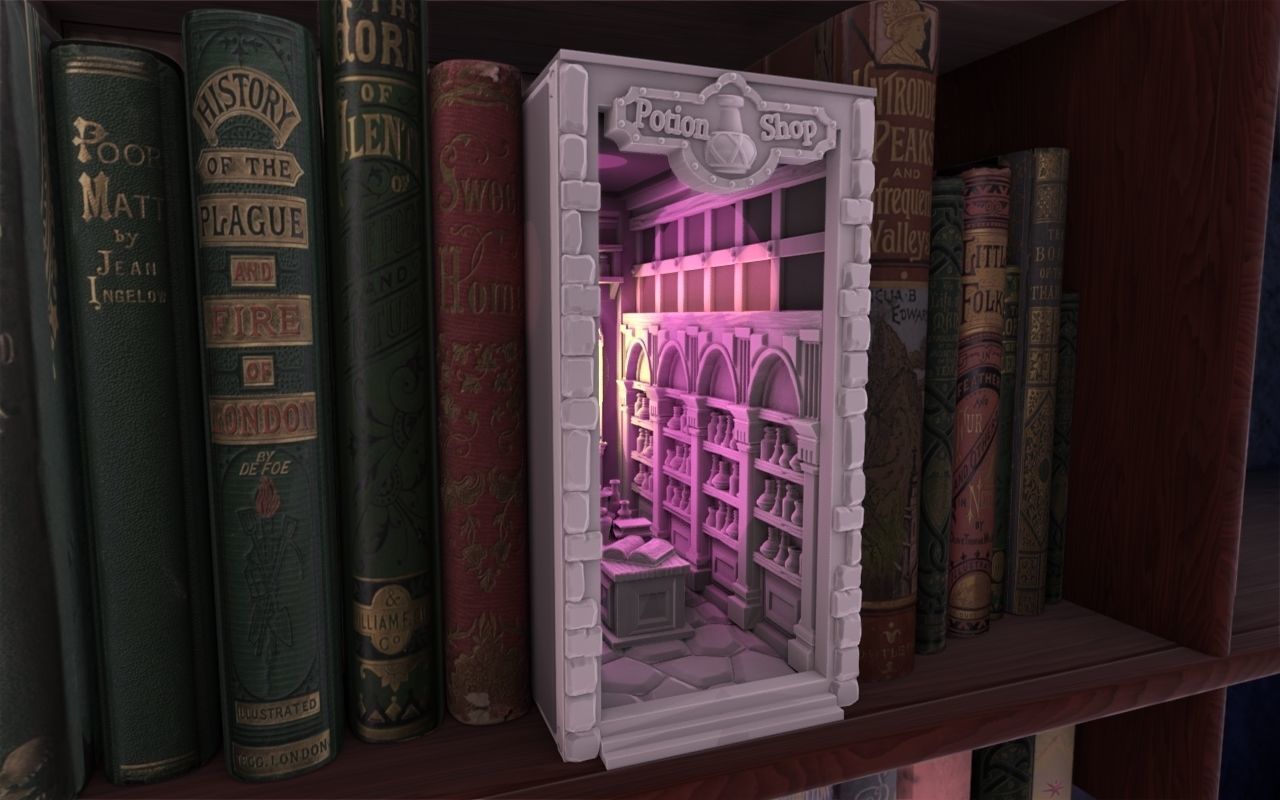 Potion Shop Booknook 3D print model_1
