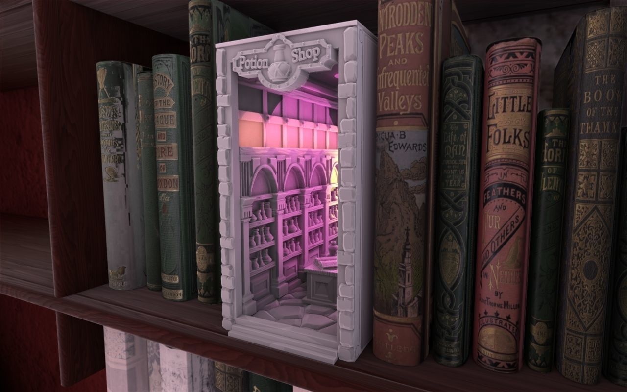 Potion Shop Booknook 3D print model_2