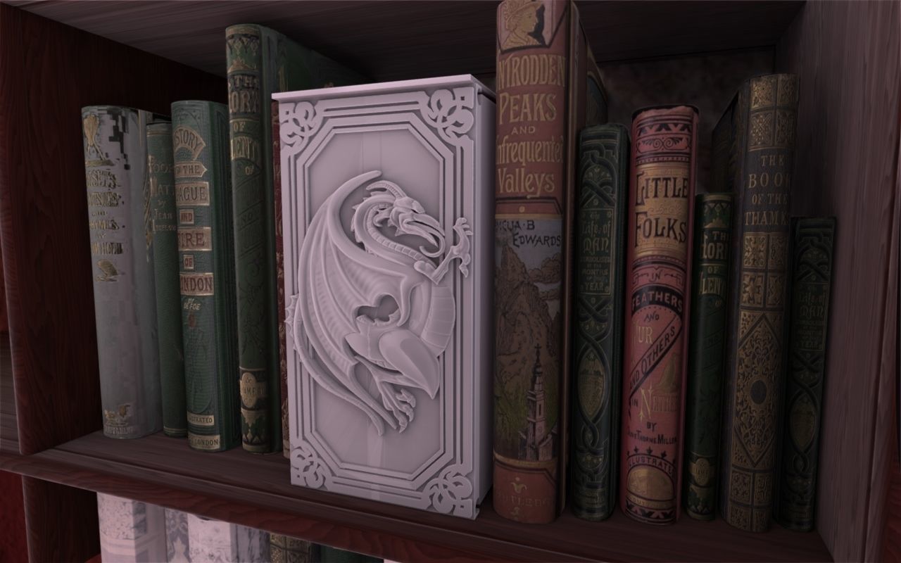 Heraldic Dragon Booknook 3D print model_2