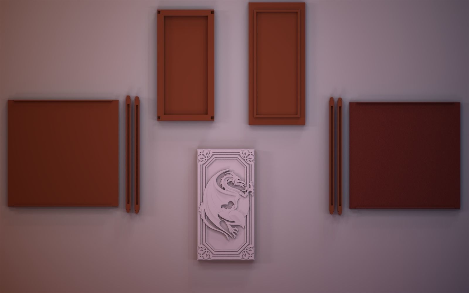 Heraldic Dragon Booknook 3D print model_3