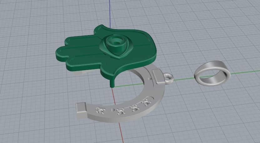 Horseshoe pendant N012311 3D print model_2