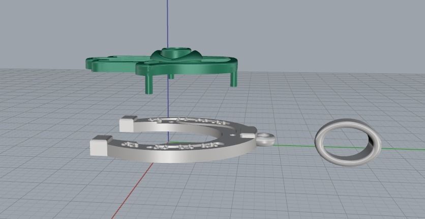 Horseshoe pendant N012311 3D print model_4