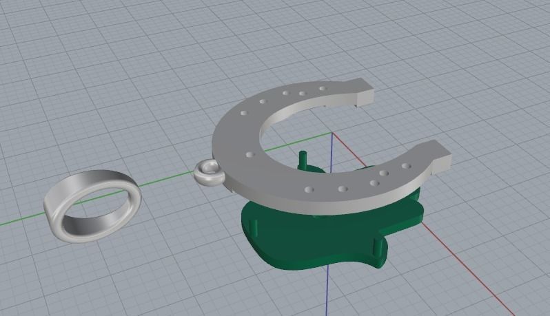 Horseshoe pendant N012311 3D print model_3