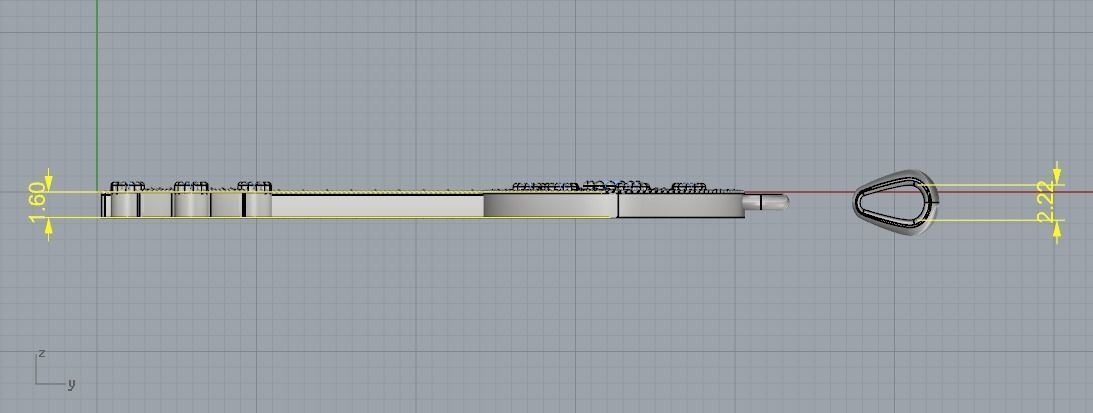 Pendant in the form of a key N012285 3D print model_6