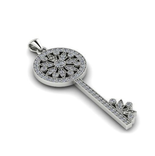 Pendant in the form of a key N012285 3D print model_1