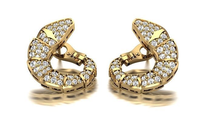 serpenti earrings 3D print model